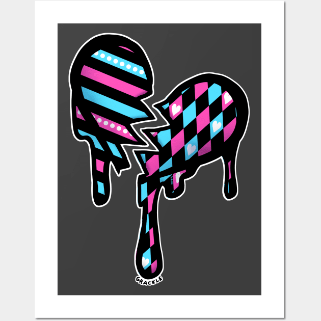 Pink and Blue Harlequin Wall Art by Jan Grackle